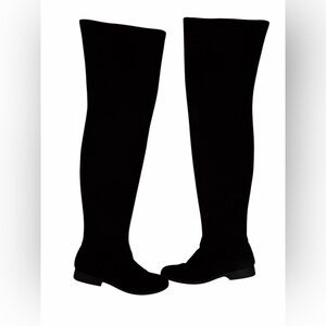 Black Suede Over-the-Knee Boots